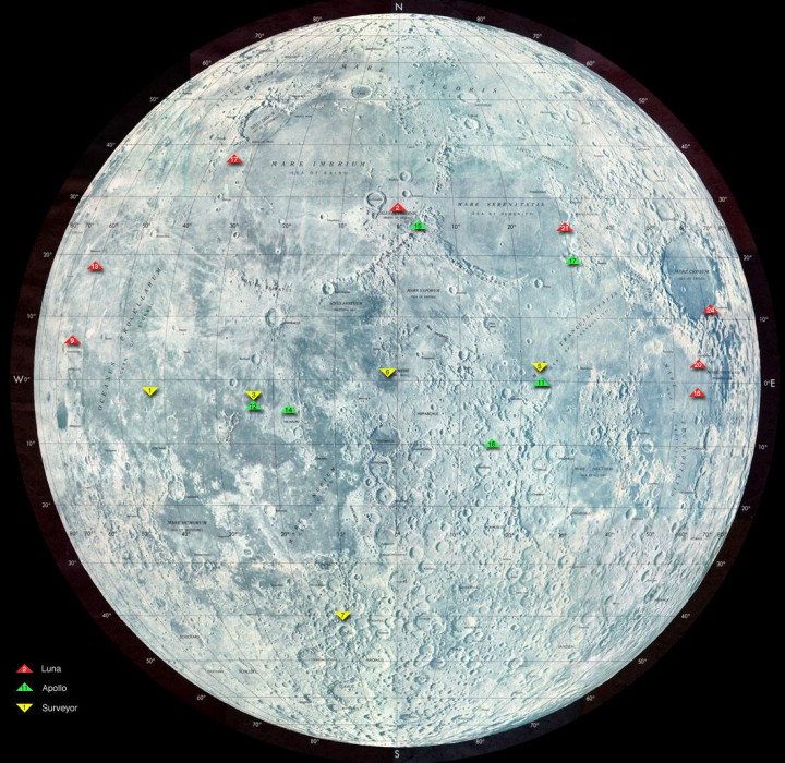 Carte des missions du programme Apollo