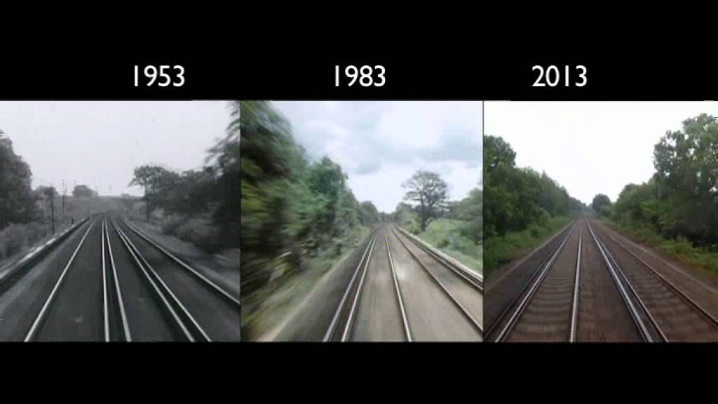 Voyage en train de Londres à Brighton en 1953, 1983 et 2013