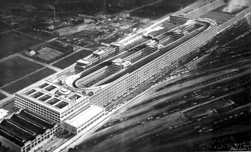 Le circuit sur le toit de l’usine Fiat Lingotto à Turin