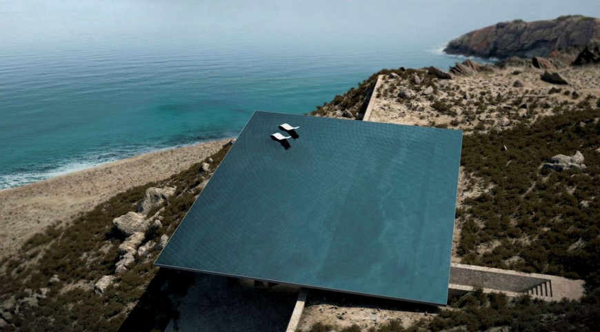 Une piscine infinie en Grèce