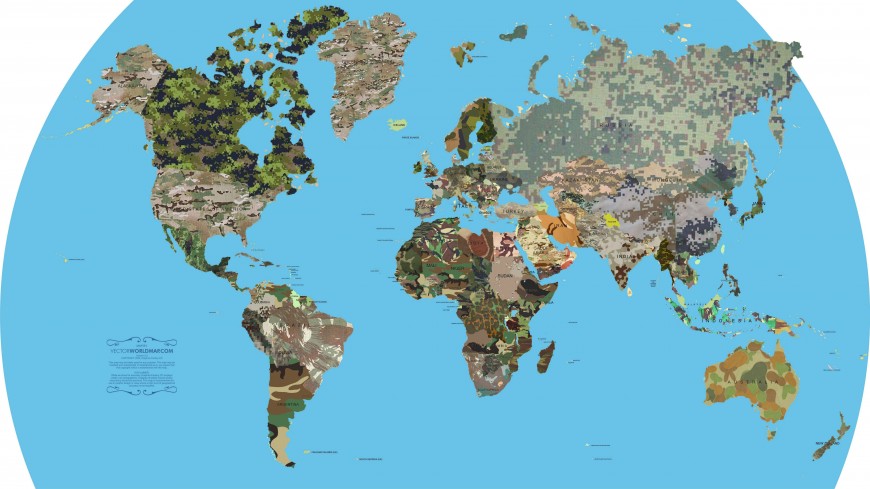 Carte des camouflages des armées du monde