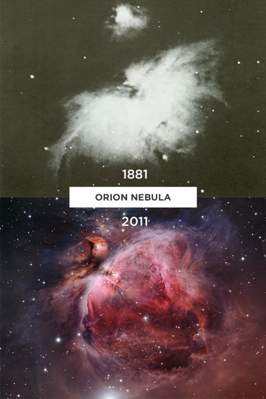 La nébuleuse d’Orion vue en 1881 et 2011