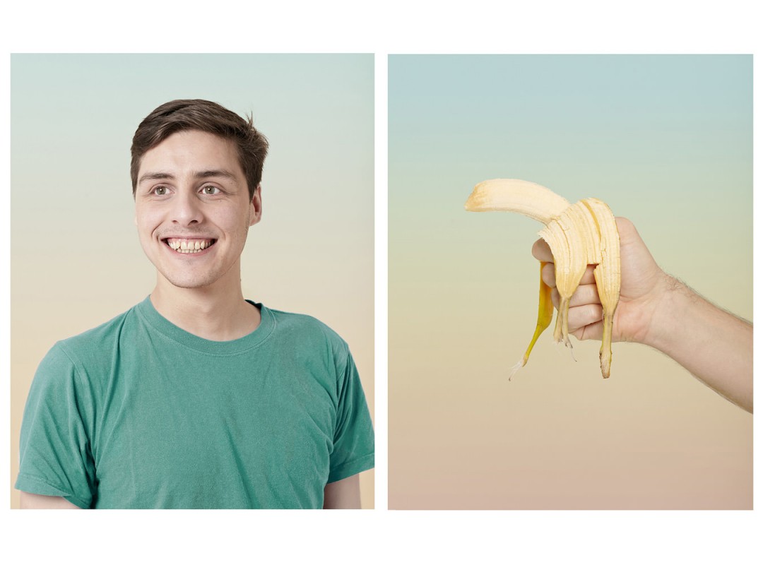 Des portraits de modèles de mains avec bananes