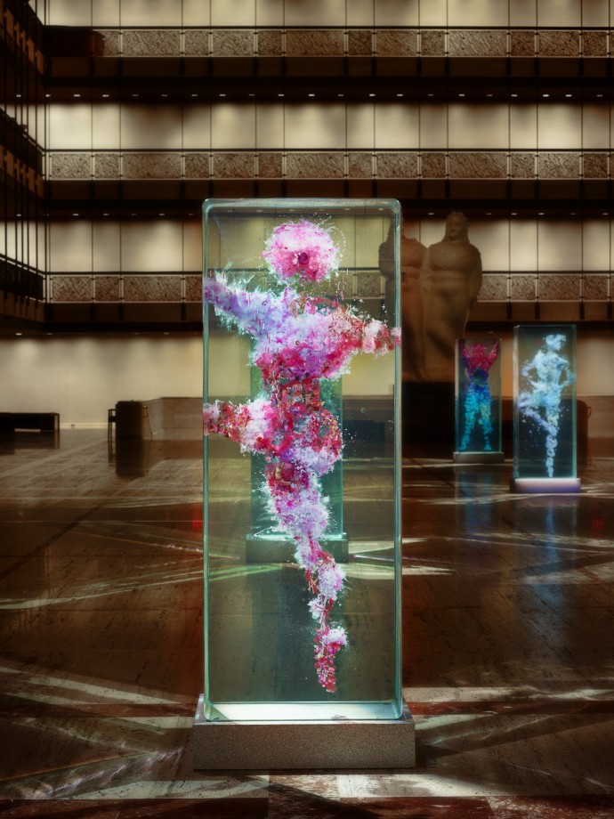 Dustin Yellin?s Psychogeographies for New York City Ballet?s 2015 Art Series, on the Promenade of the David H. Koch Theater