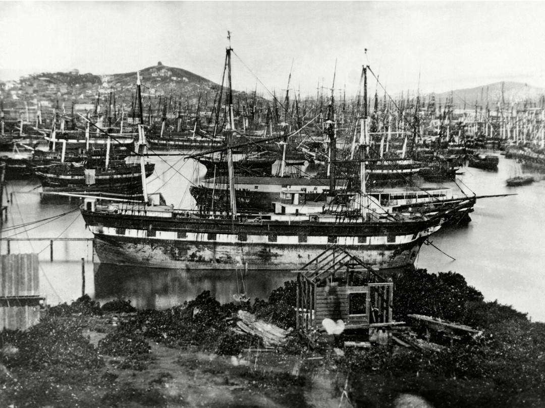 Abandoned vessels in San Francisco Bay, 1850