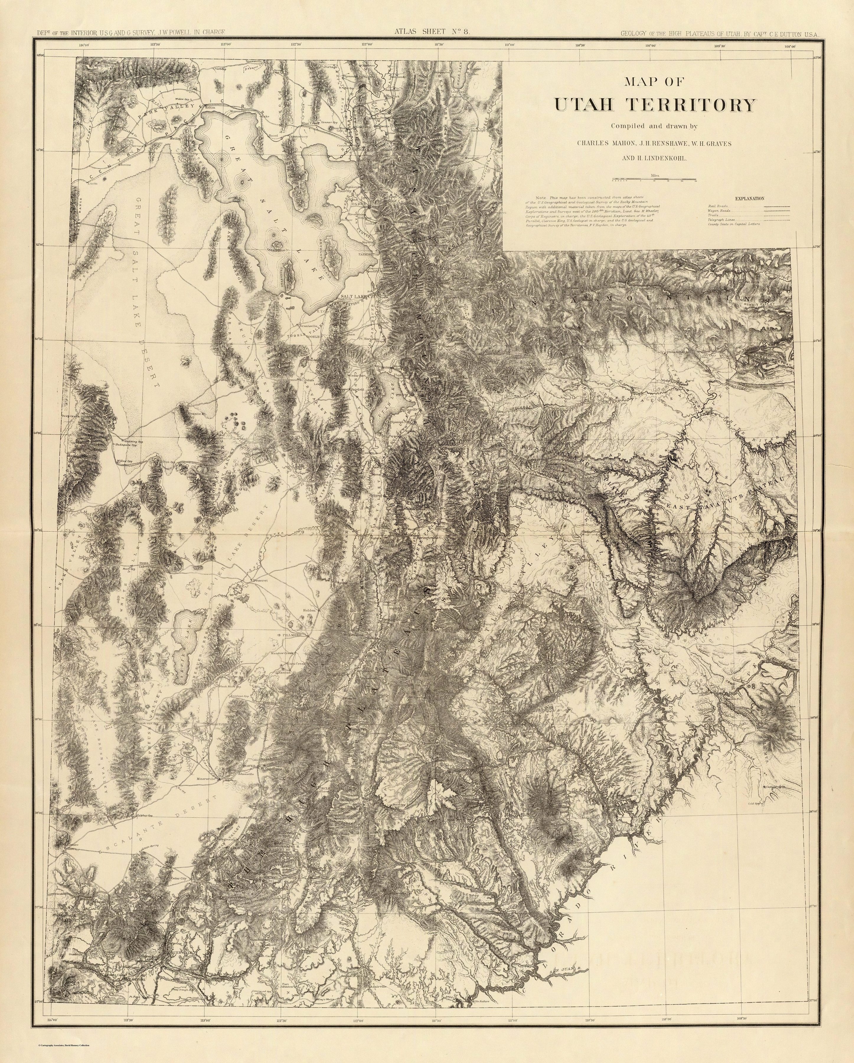 Une carte topographique de l’Utah