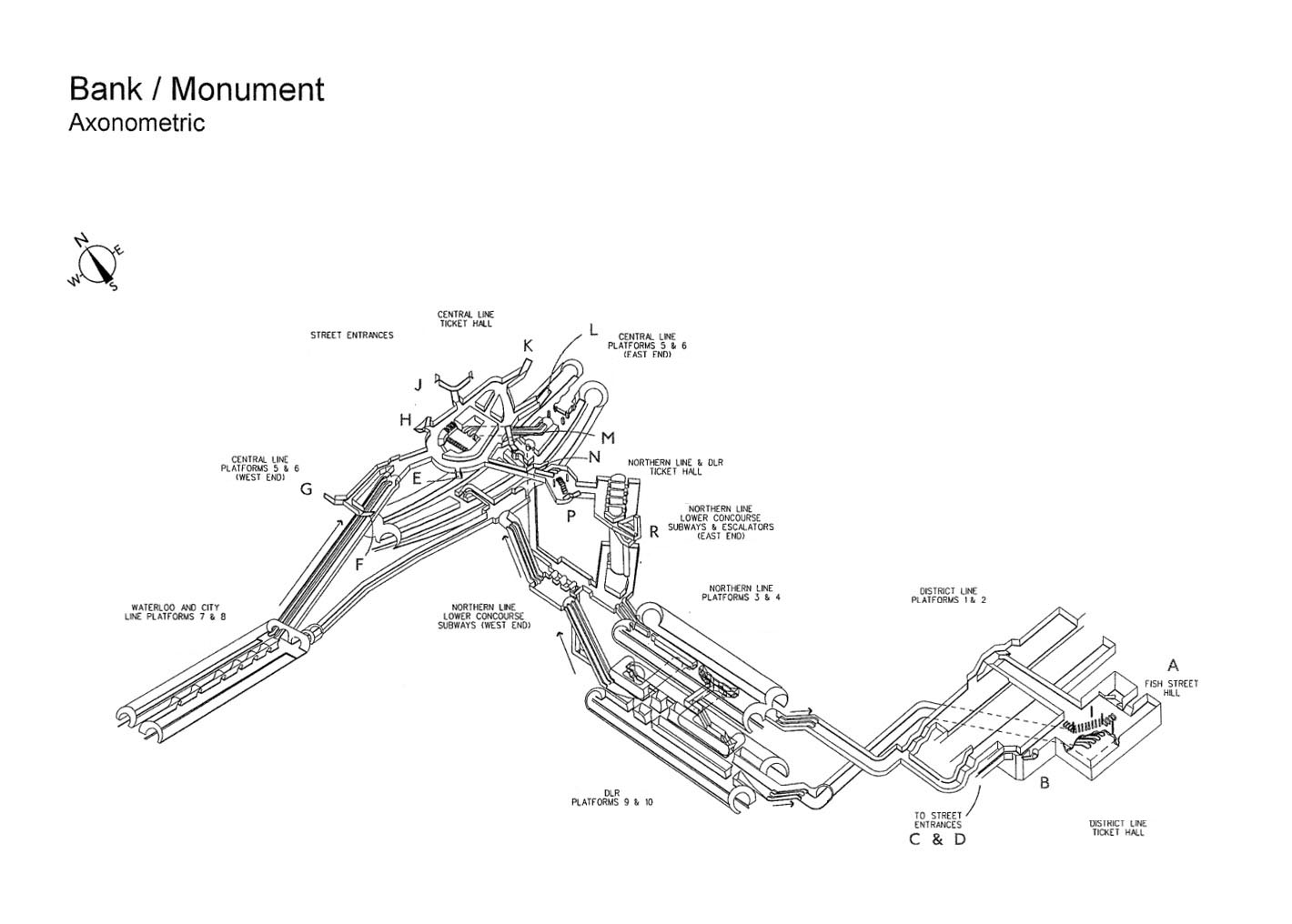 Des diagrammes des stations du métro de Londres en 3D