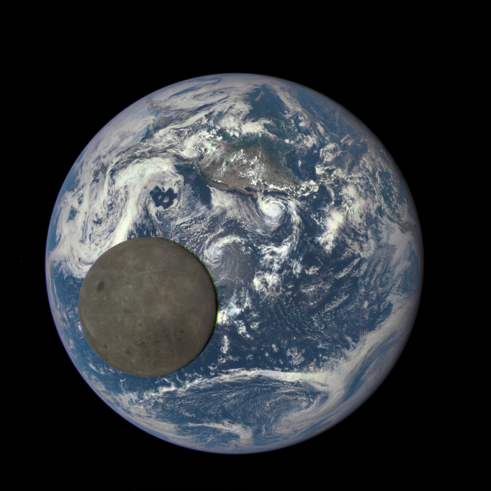 La face cachée de la Lune qui passe devant la Terre