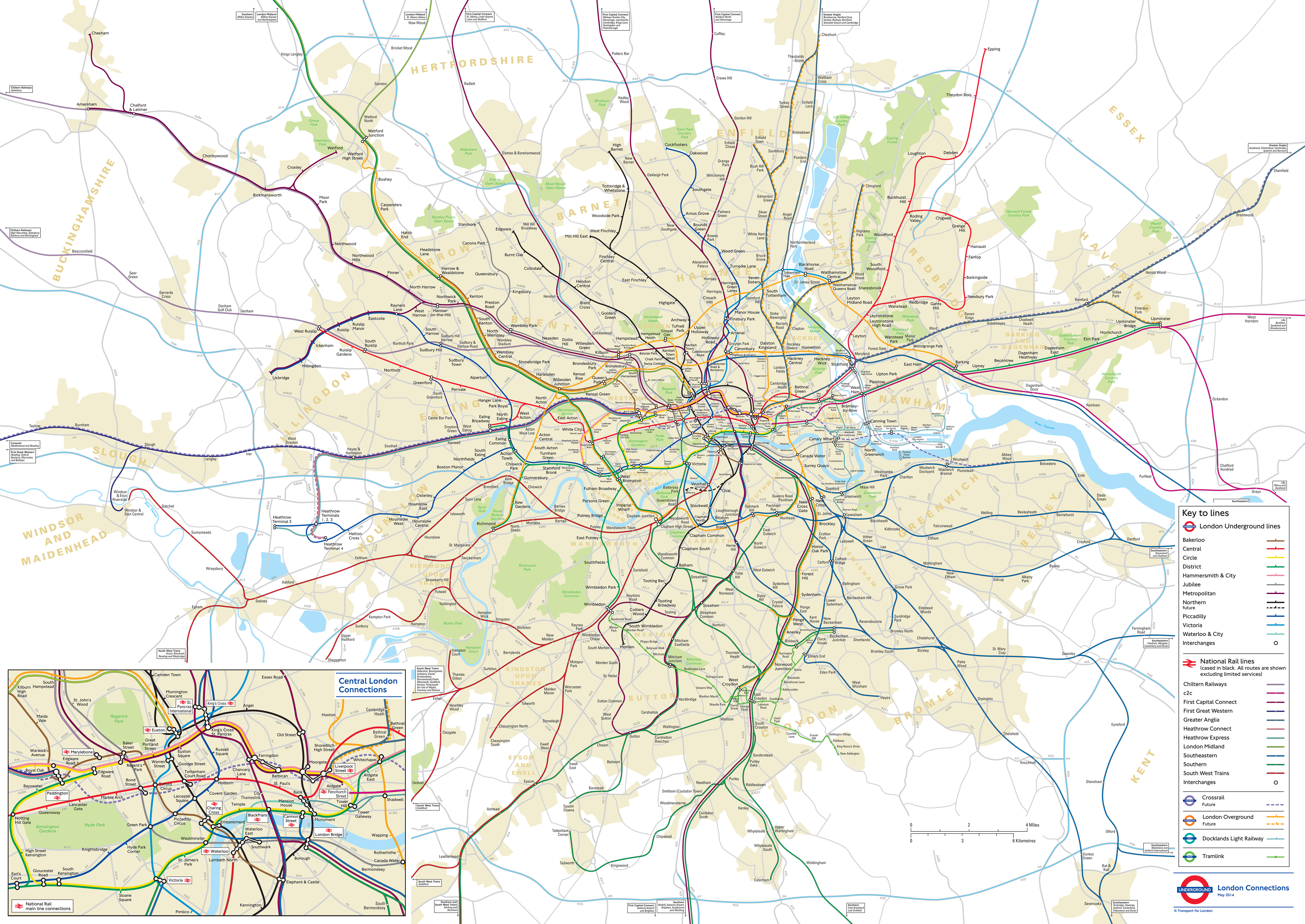 Un plan géographique officiel du métro de Londres – La boite verte