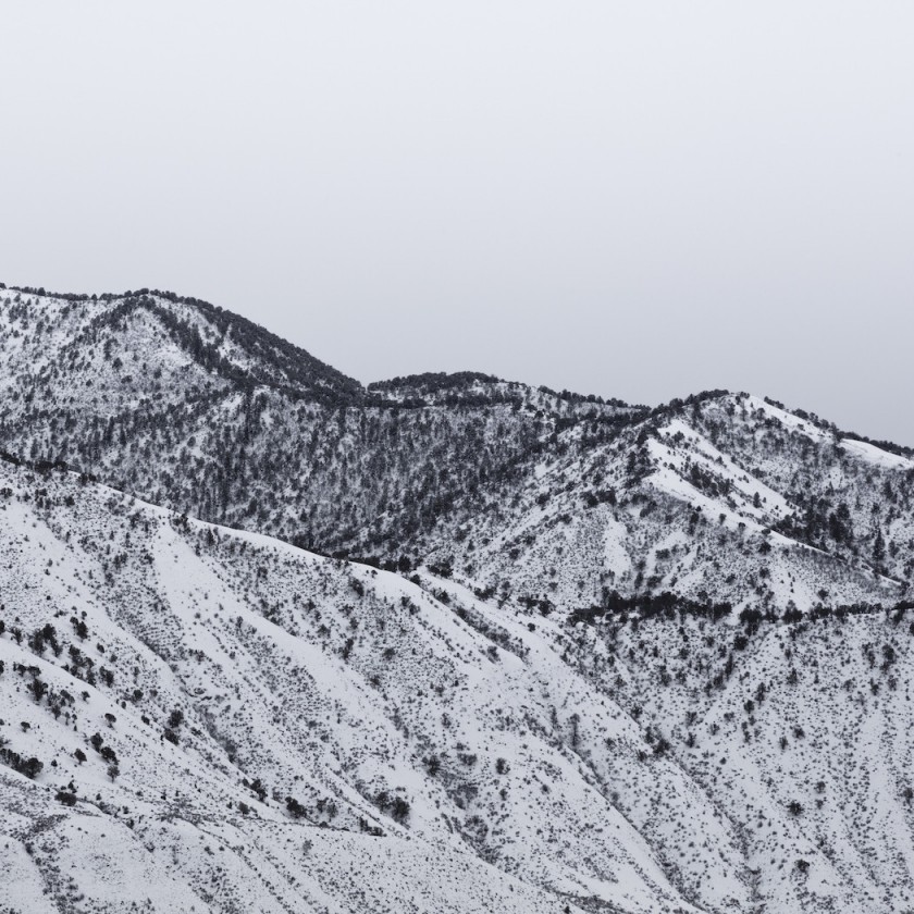 La palette monochrome des paysages de Gypsum sous la neige