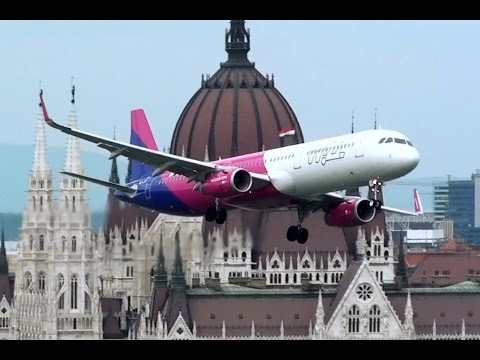 Un Airbus en rase-motte dans le centre ville de Budapest