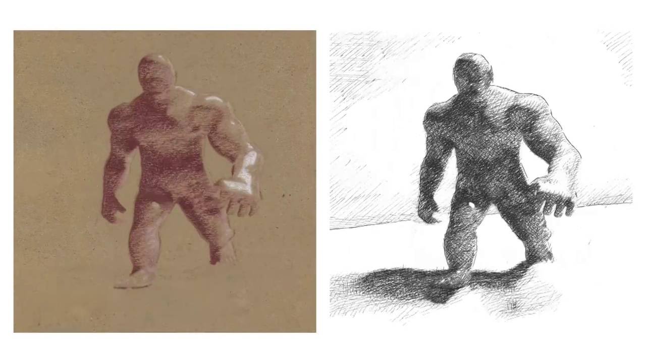 Un transfert en temps réel de styles de dessins manuels sur des modèles 3D