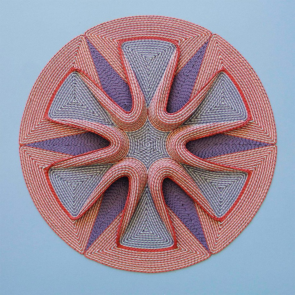 Des motifs de bandes de papier roulé et tissé