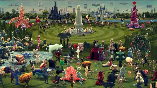 Une interprétation moderne animée du Jardin des délices de Bosch