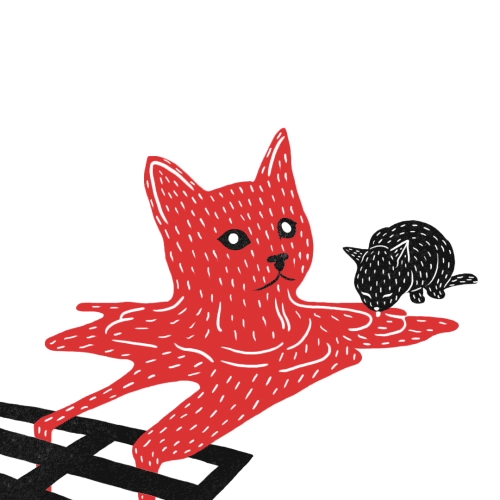 Les petites animations rouges, noires et chats de Min Liu