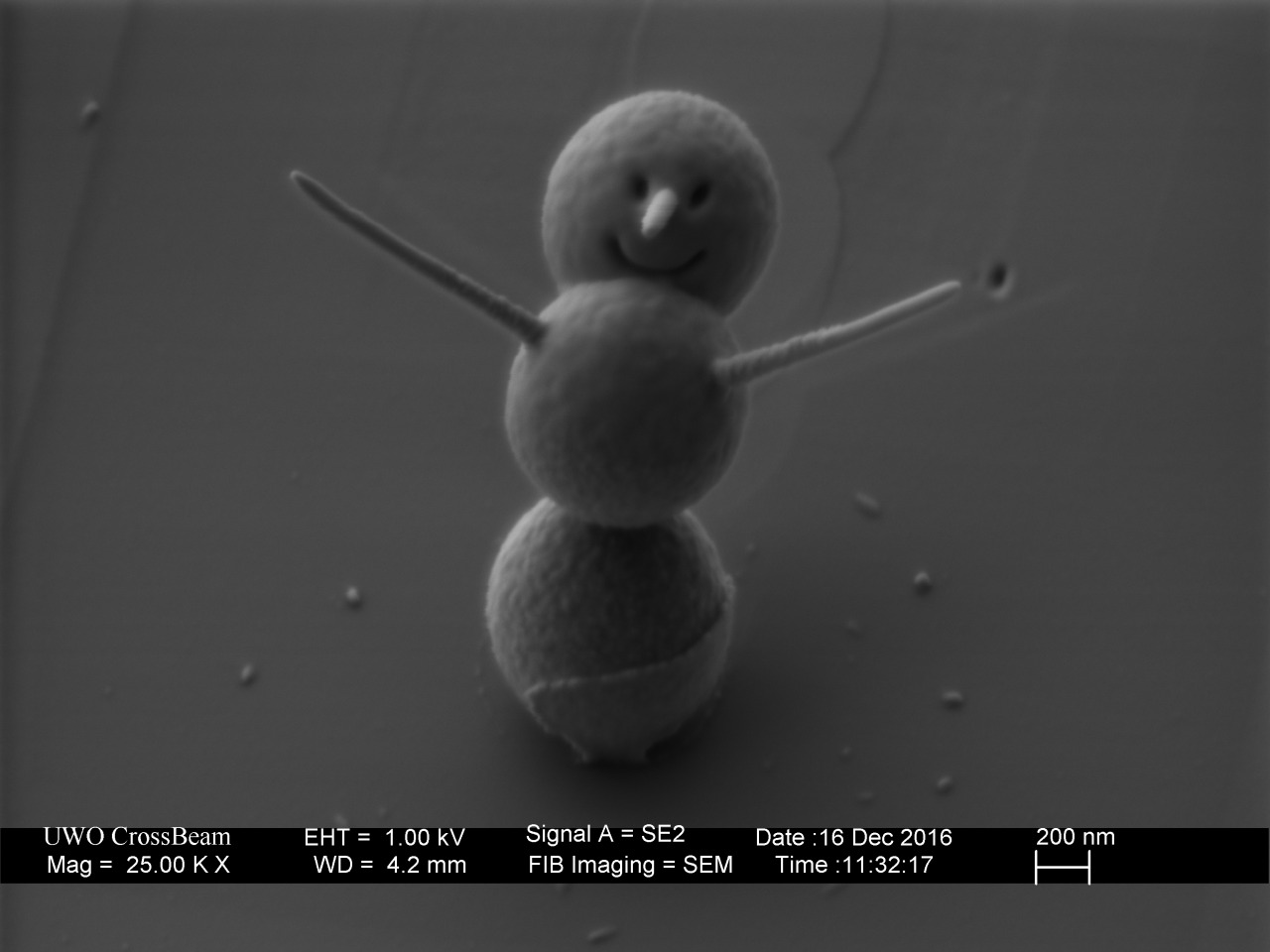 3 microns de haut pour le plus petit bonhomme de neige du monde