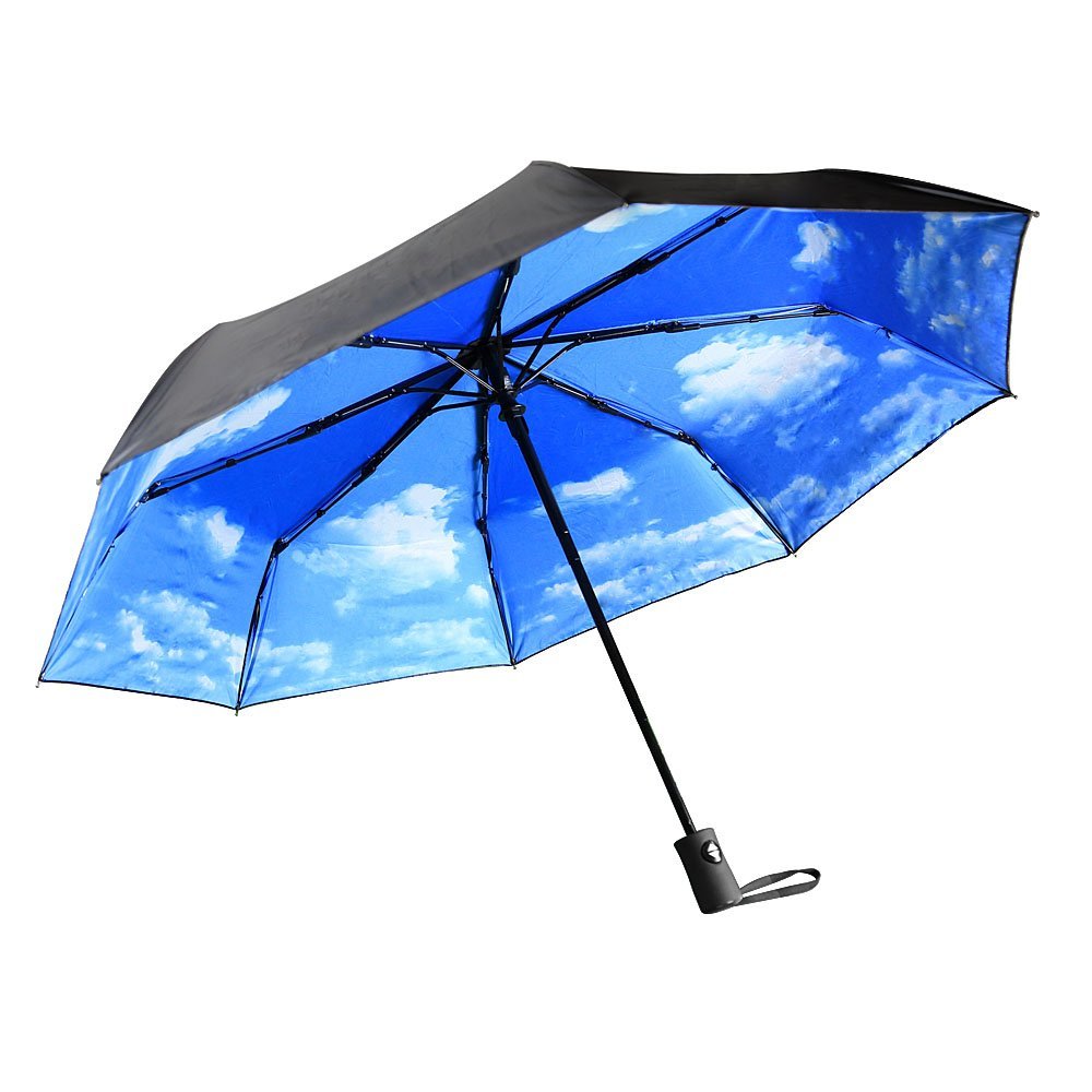 Du ciel bleu sous un parapluie