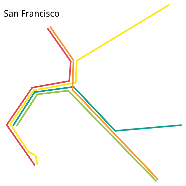 ces gifs étonnants comparent les lignes de métro aux trajets réels
