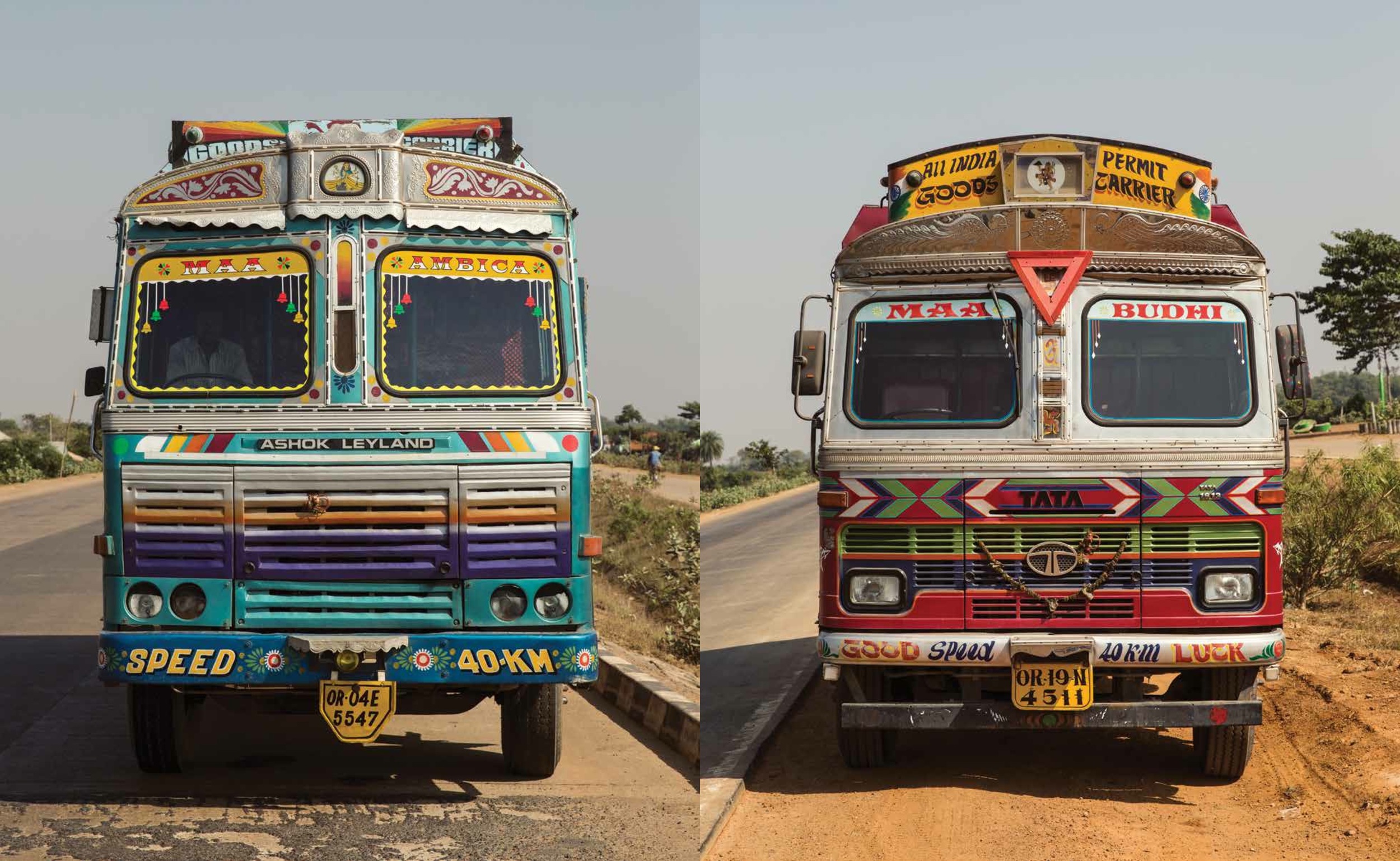 Les décors fantastiques des camions en inde