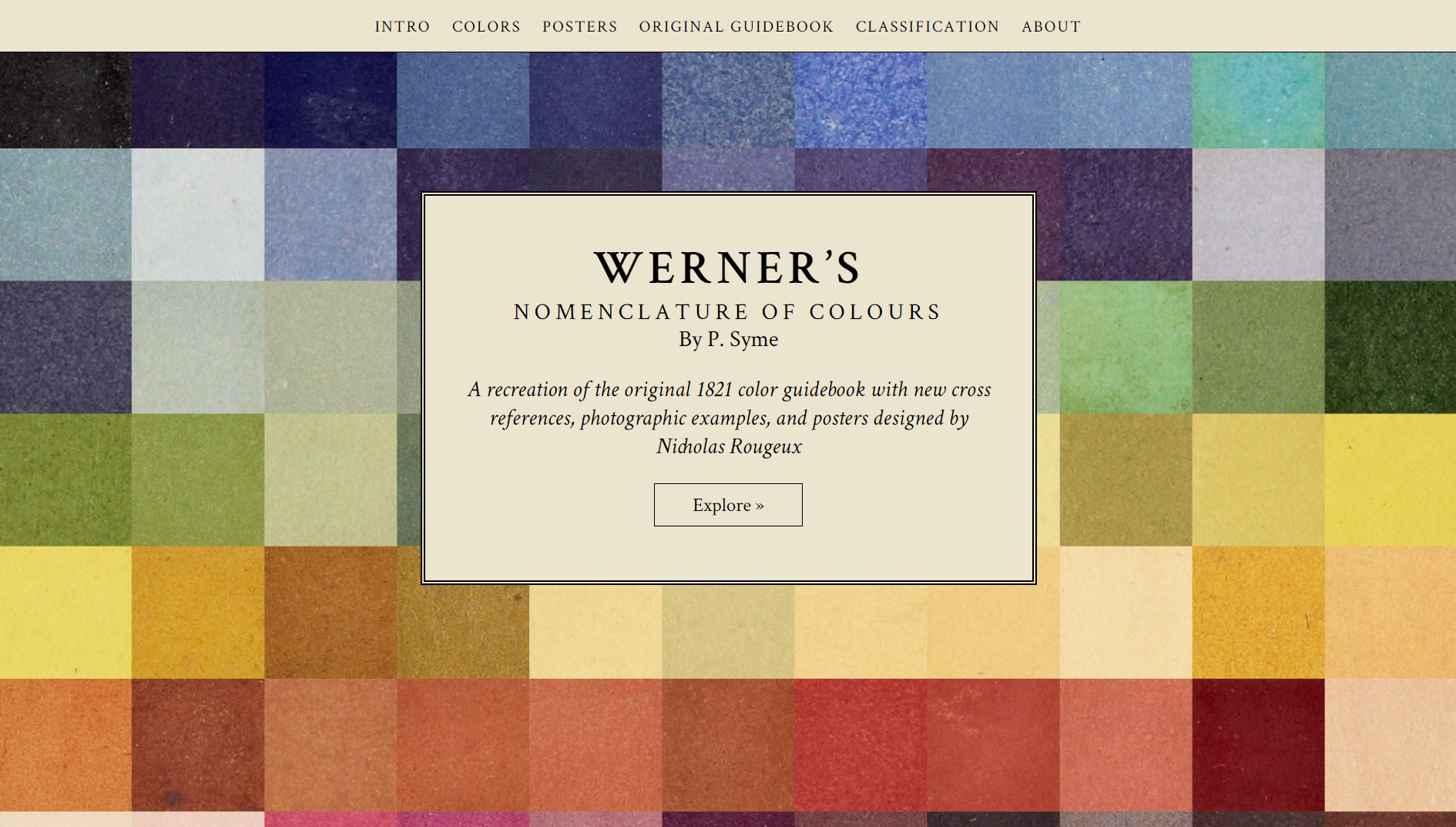 La nomenclature des couleurs de Werner, entièrement recréée sur ce site interactif